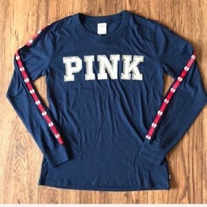 VS PINK Long Sleeve Crew - Blue